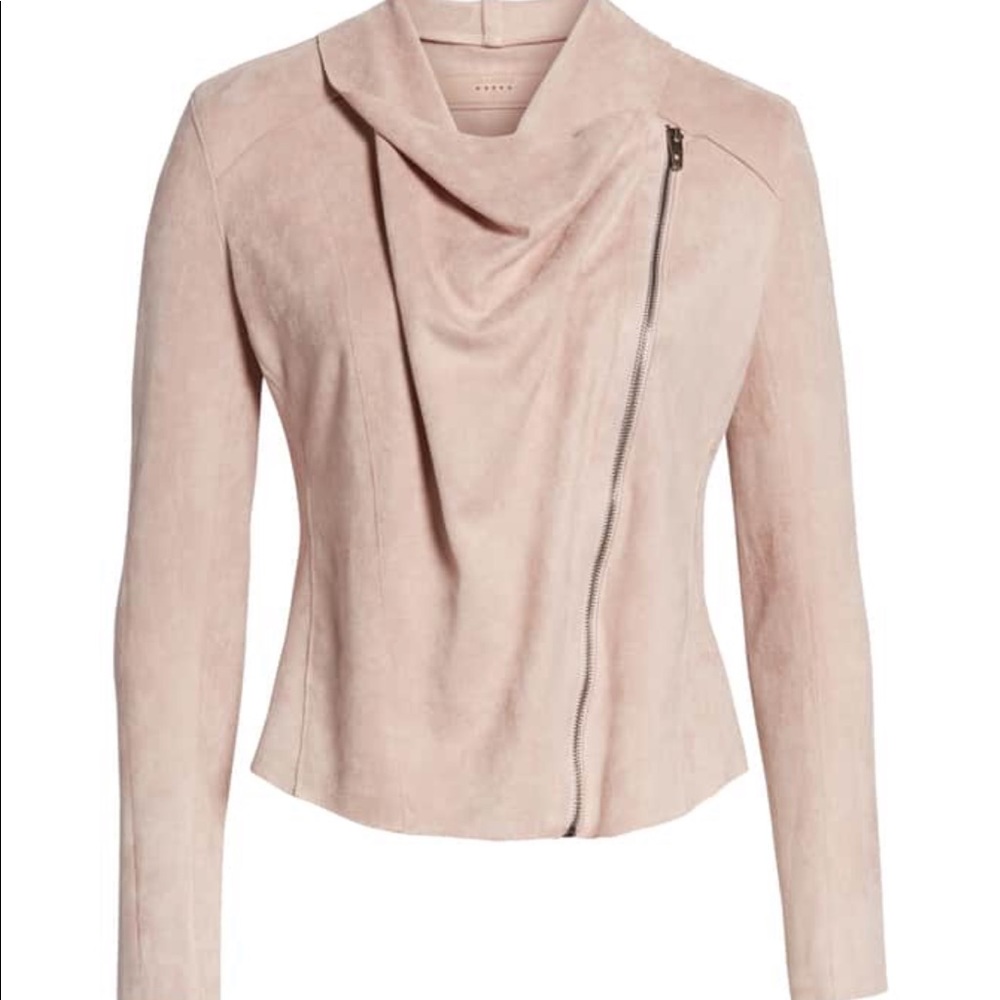 Blank NYC Drape Front Faux Suede Jacket